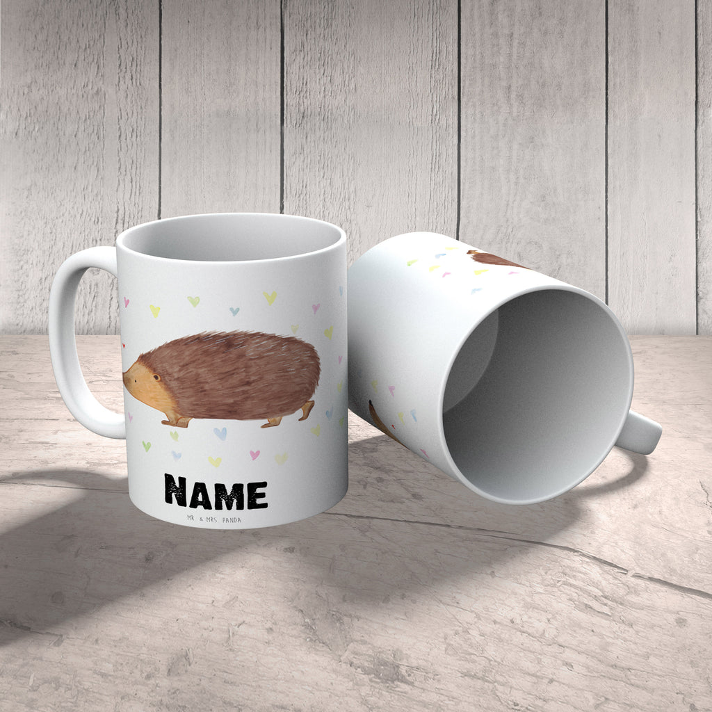 Personalisierte Tasse Igel Herzen Personalisierte Tasse, Namenstasse, Wunschname, Personalisiert, Tasse, Namen, Drucken, Tasse mit Namen, Tiermotive, Gute Laune, lustige Sprüche, Tiere, Liebe, Herz, Herzen, Igel, Vertrauen, Kuss, Leben