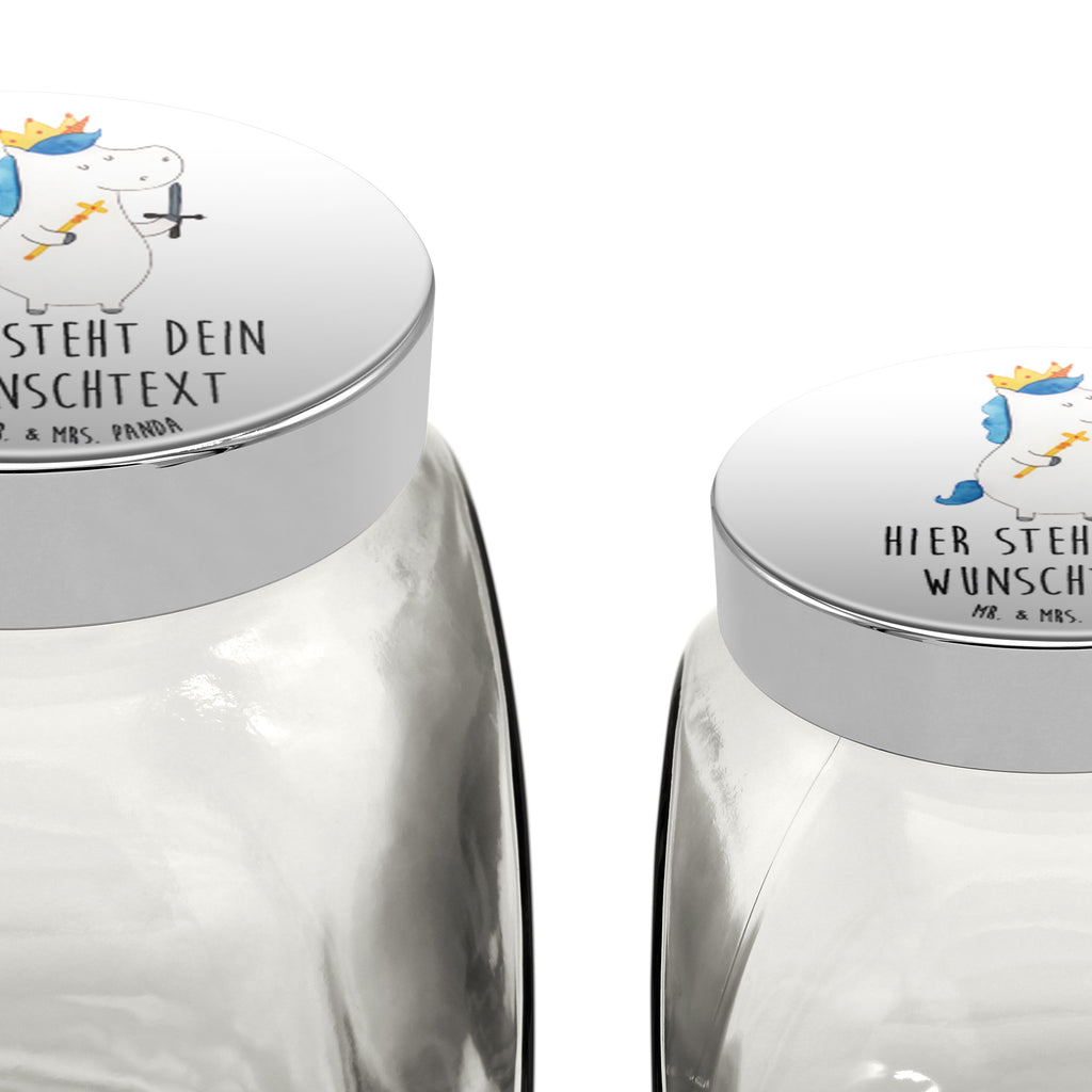 Personalisiertes Bonbonglas Einhorn König mit Schwert Vorratsdose, Vorratsbehälter, Süßigkeitenglas, Süßigkeitendose, Kaffeedose, Müslidose, Teedose, Keksbehälter, Keksedose, Glasdose, Glasbälter, Vorratsglas, Küchenbehälter, Aufbewahrungsdose, Aufbewahungsglas, Gewürzdose, Küchenorganizer, Snackdose, Einhorn, Einhörner, Einhorn Deko, Pegasus, Unicorn, König, Ritter, Mittelalter