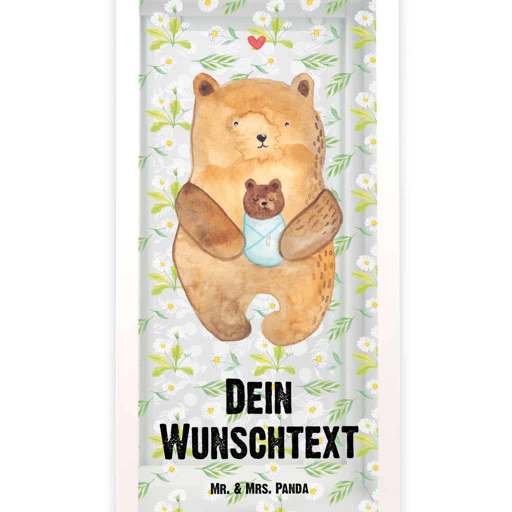 Personalisierte Deko Laterne Bär mit Baby Gartenlampe, Gartenleuchte, Gartendekoration, Gartenlicht, Laterne kleine Laternen, XXL Laternen, Laterne groß, Bär, Teddy, Teddybär, Eltern, Mutter, Baby, Taufe, Geburt, Nichte, Neffe, Enkel, Enkelin, Täufling, Geburtstag, Glückwunsch