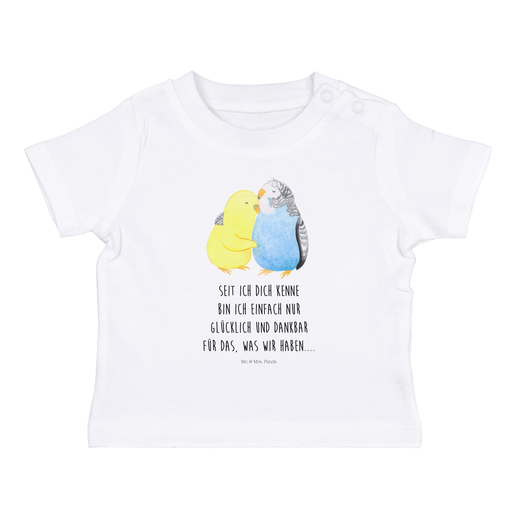 Organic Baby Shirt Wellensittich Liebe Baby T-Shirt, Jungen Baby T-Shirt, Mädchen Baby T-Shirt, Shirt, Liebe, Partner, Freund, Freundin, Ehemann, Ehefrau, Heiraten, Verlobung, Heiratsantrag, Liebesgeschenk, Jahrestag, Hocheitstag, Vögel, Wellensittich, Nähe, Kuscheln, Vertrauen