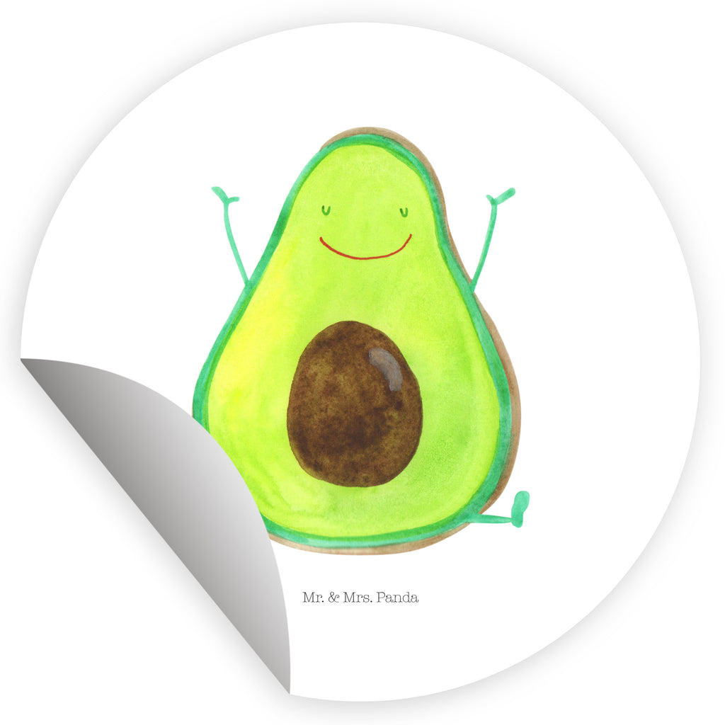 Rund Aufkleber Avocado Glücklich Sticker, Aufkleber, Etikett, Avocado, Veggie, Vegan, Gesund, Chaos