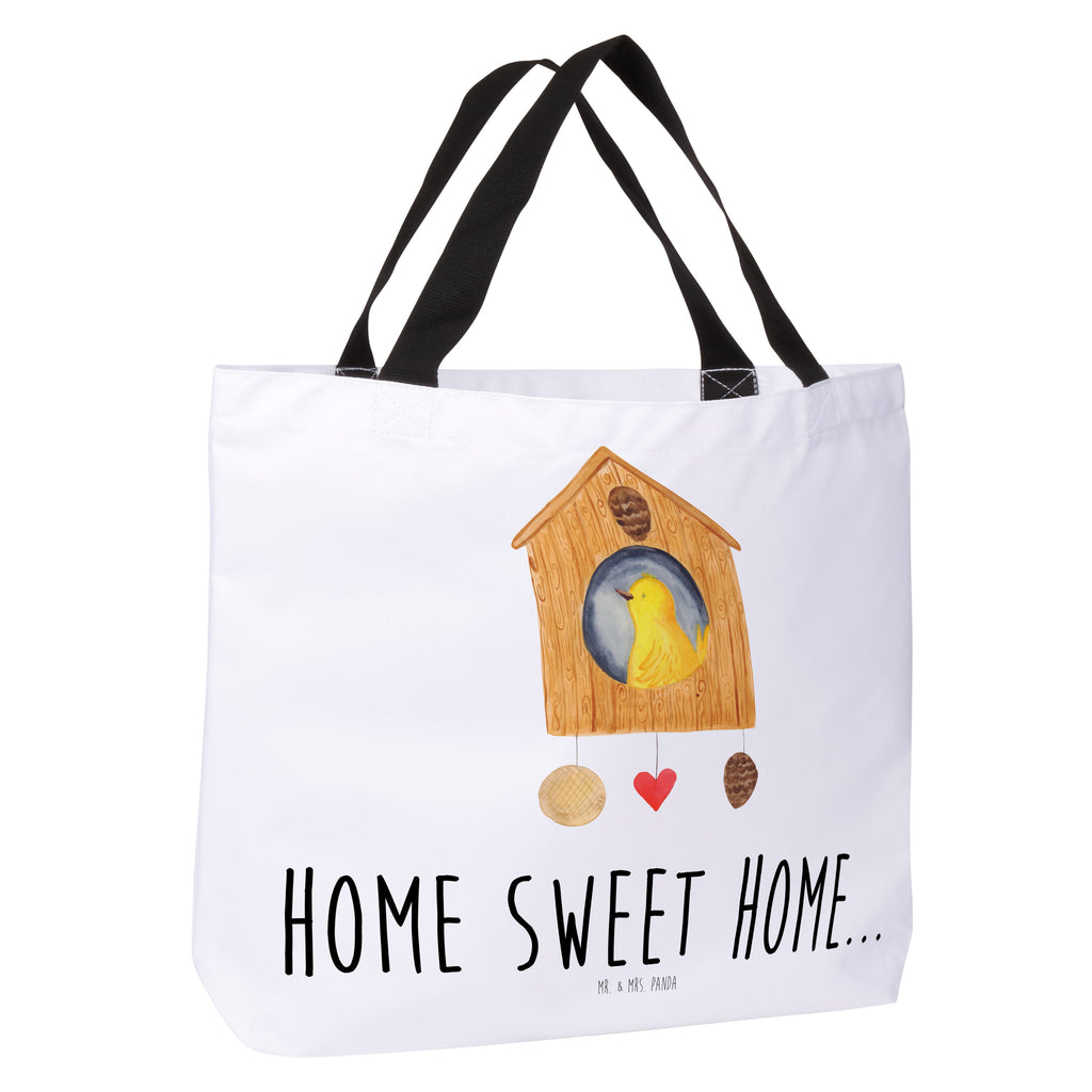 Shopper Vogelhaus sweet Home Beutel, Einkaufstasche, Tasche, Strandtasche, Einkaufsbeutel, Shopper, Schultasche, Freizeittasche, Tragebeutel, Schulbeutel, Alltagstasche, Tiermotive, Gute Laune, lustige Sprüche, Tiere, Vogelhaus, Vogel, Home sweet Home, Einzug, Umzug, Geschenk, Einzugsgeschenk, Hausbau, Haus