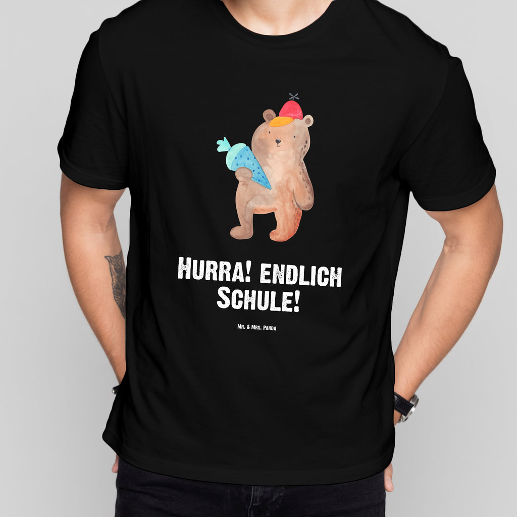 T-Shirt Standard Bär mit Schultüte T-Shirt, Shirt, Tshirt, Lustiges T-Shirt, T-Shirt mit Spruch, Party, Junggesellenabschied, Jubiläum, Geburstag, Herrn, Damen, Männer, Frauen, Schlafshirt, Nachthemd, Sprüche, Bär, Teddy, Teddybär, Bär Motiv, Schultüte, Erster Schultag Geschenk, Einschulung Geschenk, Schule Geschenk, Grundschule, Schulanfang, Schulbeginn