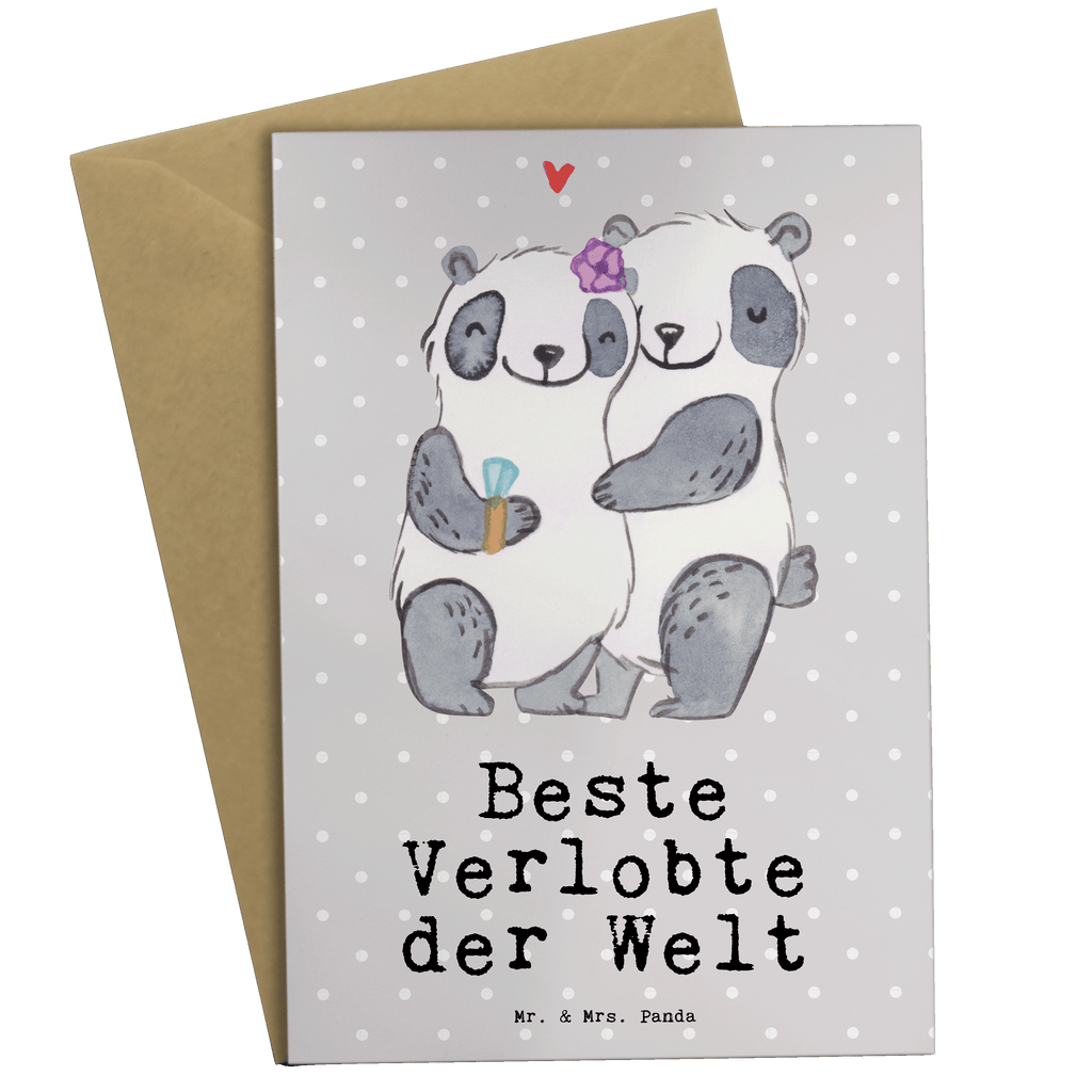 Grußkarte Panda Beste Verlobte der Welt Grußkarte, Klappkarte, Einladungskarte, Glückwunschkarte, Hochzeitskarte, Geburtstagskarte, Karte, Ansichtskarten, für, Dankeschön, Geschenk, Schenken, Geburtstag, Geburtstagsgeschenk, Geschenkidee, Danke, Bedanken, Mitbringsel, Freude machen, Geschenktipp, Verlobte, Verloben, Verlobung, Traumfrau, Frau, Freundin, Ehefrau, Zukünftige, Hochzeit, Ehe