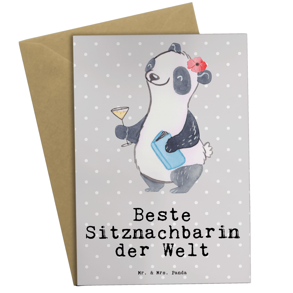 Grußkarte Panda Beste Sitznachbarin der Welt Grußkarte, Klappkarte, Einladungskarte, Glückwunschkarte, Hochzeitskarte, Geburtstagskarte, Karte, Ansichtskarten, für, Dankeschön, Geschenk, Schenken, Geburtstag, Geburtstagsgeschenk, Geschenkidee, Danke, Bedanken, Mitbringsel, Freude machen, Geschenktipp, Sitznachbarin, Stuhlnachbar, Mitschülerin, Nachbarin, Uni, Universität, Seminar, Kommilitone, Tischnachbar, Schule, Mitstudentin, Hochschule, Beste Sitznachbarin der Welt, Weltbeste Sitznachbarin