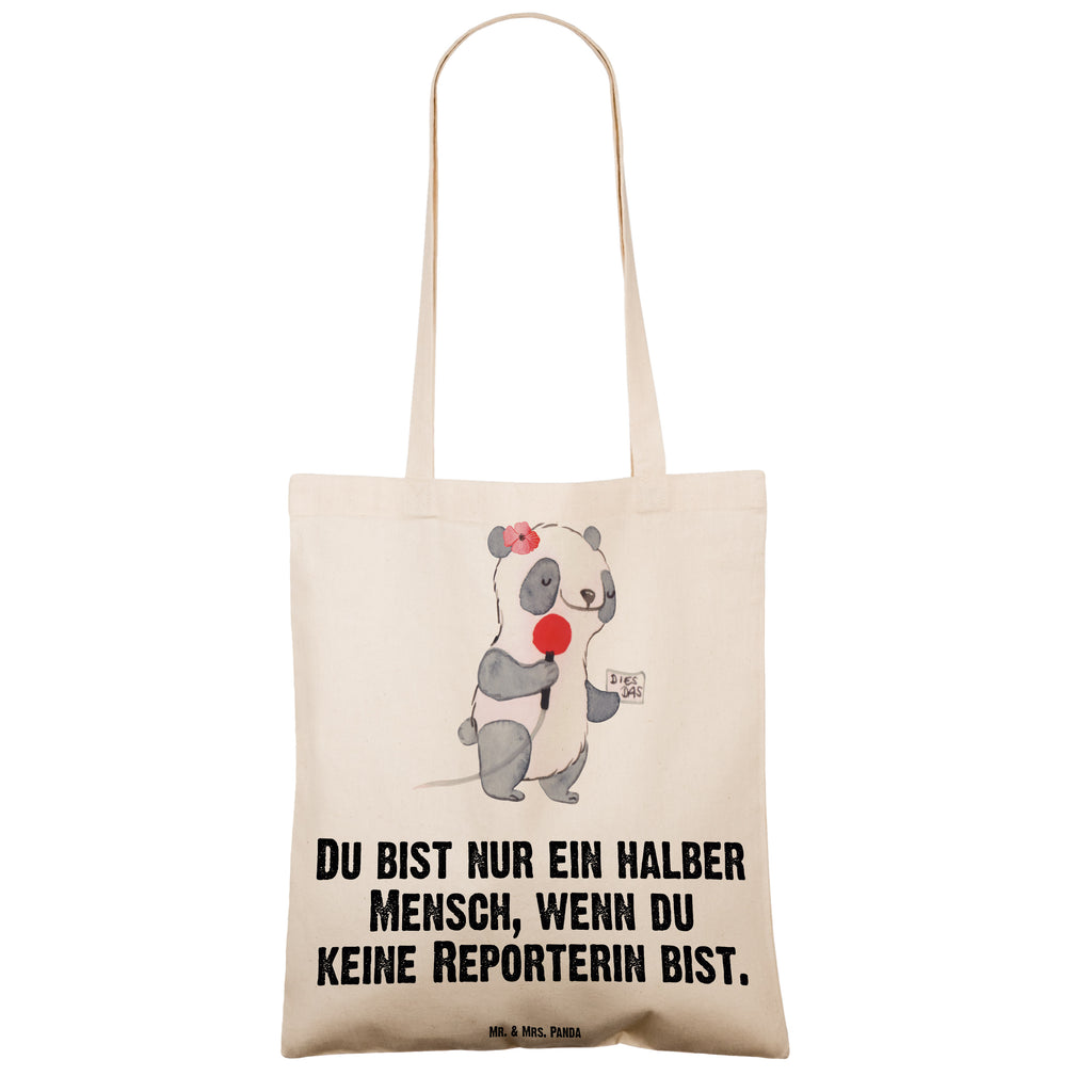 Tragetasche Reporterin mit Herz Beuteltasche, Beutel, Einkaufstasche, Jutebeutel, Stoffbeutel, Tasche, Shopper, Umhängetasche, Strandtasche, Schultertasche, Stofftasche, Tragetasche, Badetasche, Jutetasche, Einkaufstüte, Laptoptasche, Beruf, Ausbildung, Jubiläum, Abschied, Rente, Kollege, Kollegin, Geschenk, Schenken, Arbeitskollege, Mitarbeiter, Firma, Danke, Dankeschön