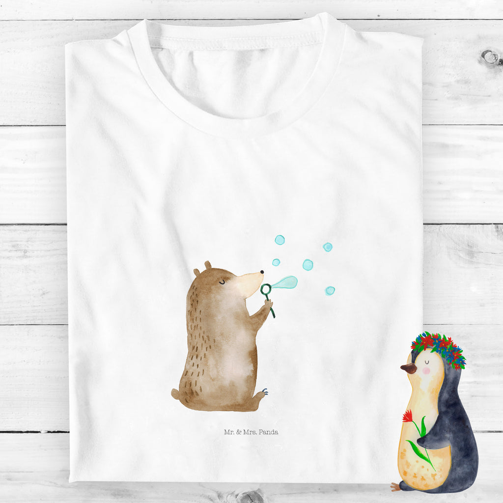 Organic Kinder T-Shirt Bär Seifenblasen Kinder T-Shirt, Kinder T-Shirt Mädchen, Kinder T-Shirt Jungen, Bär, Teddy, Teddybär, Seifenblasen Bär Lustig Sein Glücklich Traurig Happy