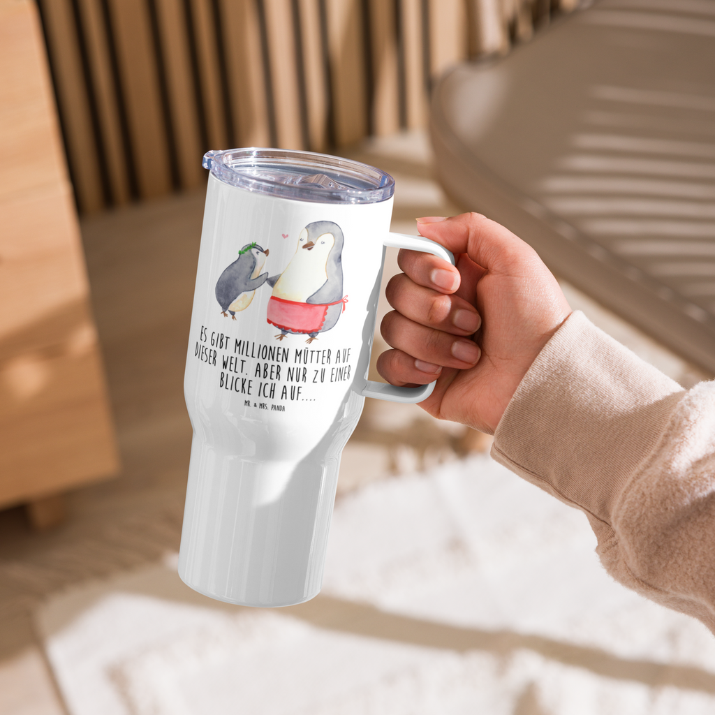 XXL Thermobecher Pinguin mit Kind Thermobecher, XL Thermobecher, Reisebecher, XL Reisetasse, Großer Thermobecher, Autobecher, Jumbo Becher, Familie, Vatertag, Muttertag, Bruder, Schwester, Mama, Papa, Oma, Opa, Geschenk, Mami, Mutti, Mutter, Geburststag