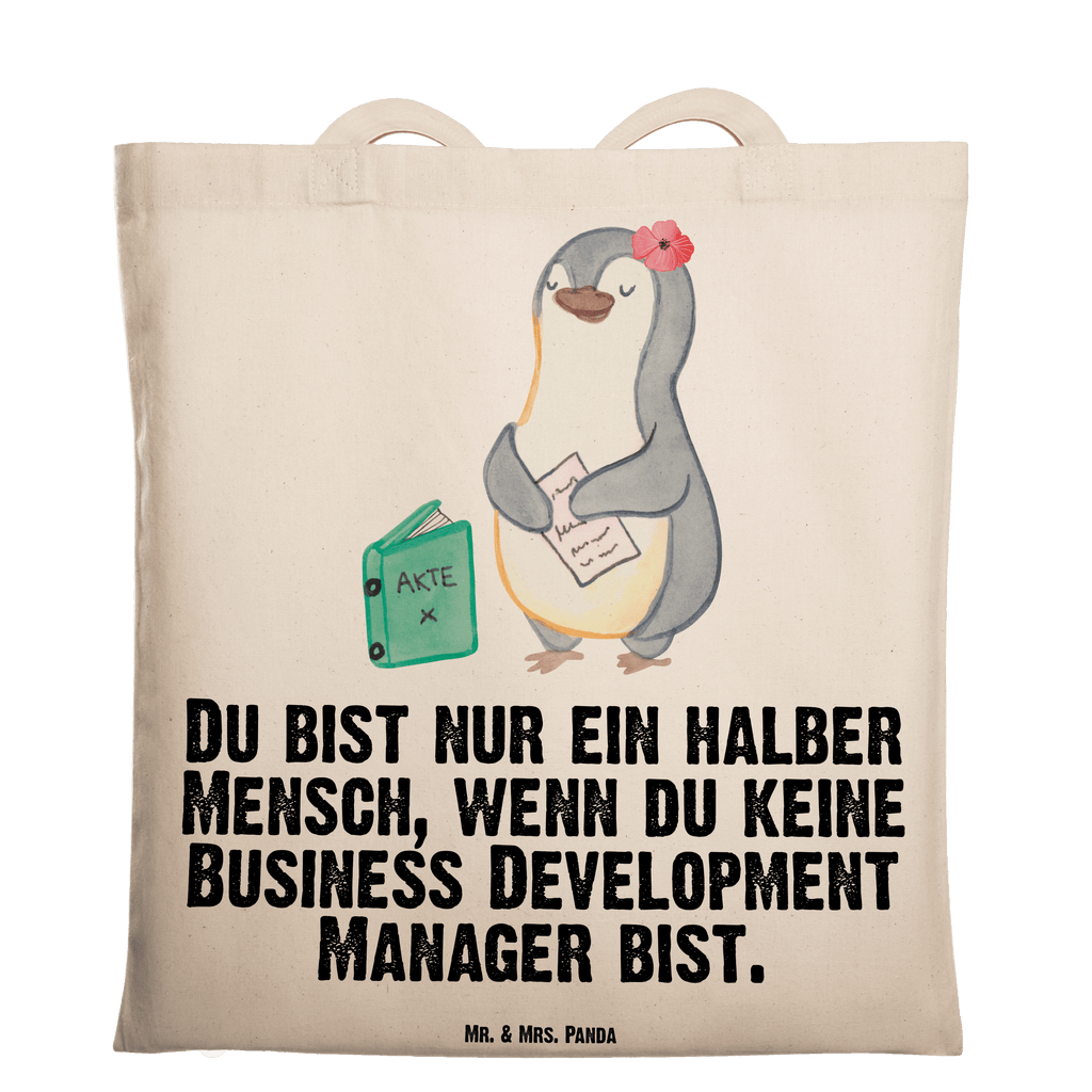 Tragetasche Business Development Manager mit Herz Beuteltasche, Beutel, Einkaufstasche, Jutebeutel, Stoffbeutel, Tasche, Shopper, Umhängetasche, Strandtasche, Schultertasche, Stofftasche, Tragetasche, Badetasche, Jutetasche, Einkaufstüte, Laptoptasche, Beruf, Ausbildung, Jubiläum, Abschied, Rente, Kollege, Kollegin, Geschenk, Schenken, Arbeitskollege, Mitarbeiter, Firma, Danke, Dankeschön