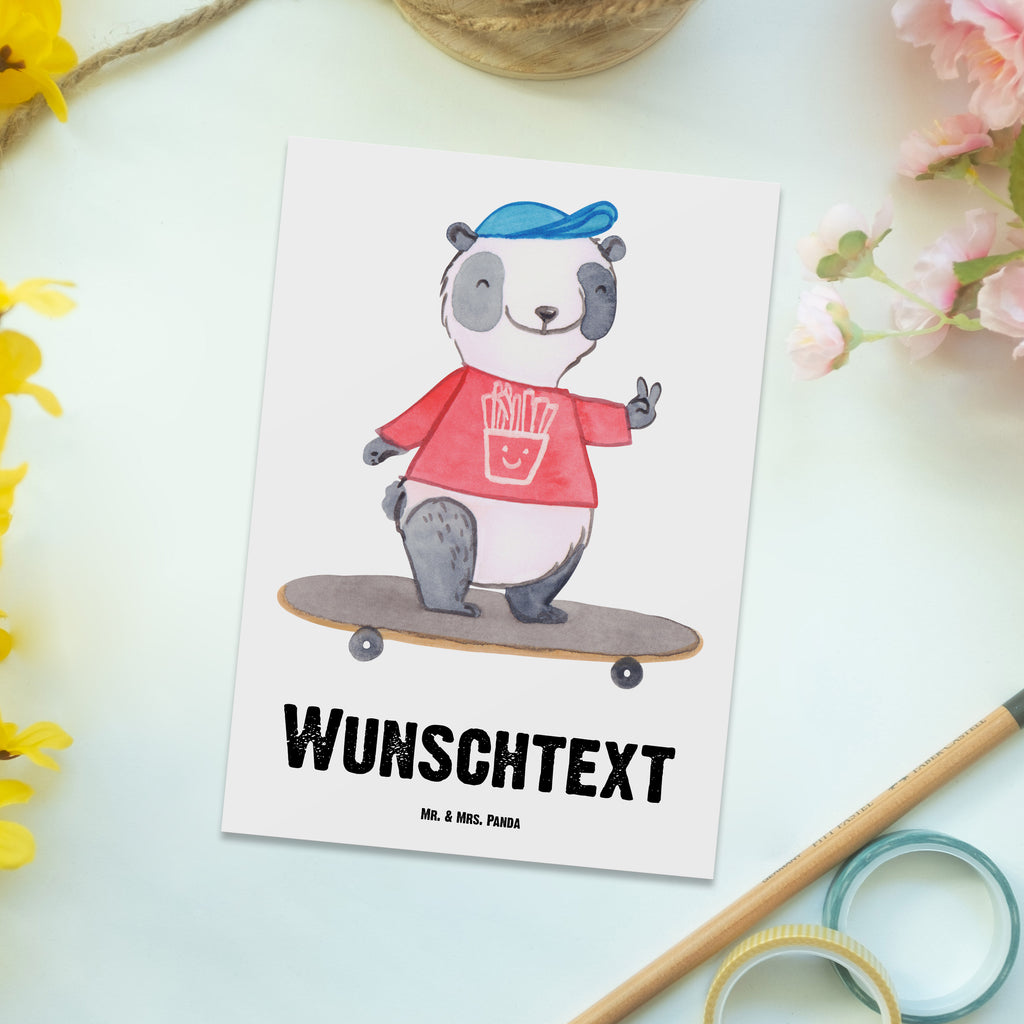 Personalisierte Postkarte Panda Longboard fahren Postkarte mit Namen, Postkarte bedrucken, Postkarte mit Wunschtext, Postkarte personalisierbar, Geschenkkarte mit Namen, Grußkarte mit Namen, Karte mit Namen, Einladung mit Namen, Ansichtskarte mit Namen, Geschenkkarte mit Wunschtext, Grußkarte mit Wunschtext, Karte mit Wunschtext, Einladung mit Wunschtext, Ansichtskarte mit Wunschtext, Geschenk, Sport, Sportart, Hobby, Schenken, Danke, Dankeschön, Auszeichnung, Gewinn, Sportler, Longboard fahren, Skaten