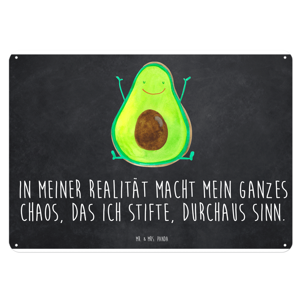 Blechschild Avocado Happy Blechschild, Metallschild, Geschenk Schild, Schild, Magnet-Metall-Schild, Deko Schild, Wandschild, Wand-Dekoration, Türschild, Avocado, Veggie, Vegan, Gesund, Chaos