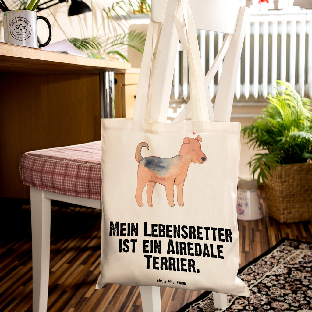 Tragetasche Airedale Terrier Lebensretter Beuteltasche, Beutel, Einkaufstasche, Jutebeutel, Stoffbeutel, Tasche, Shopper, Umhängetasche, Strandtasche, Schultertasche, Stofftasche, Tragetasche, Badetasche, Jutetasche, Einkaufstüte, Laptoptasche, Hund, Hunderasse, Rassehund, Hundebesitzer, Geschenk, Tierfreund, Schenken, Welpe