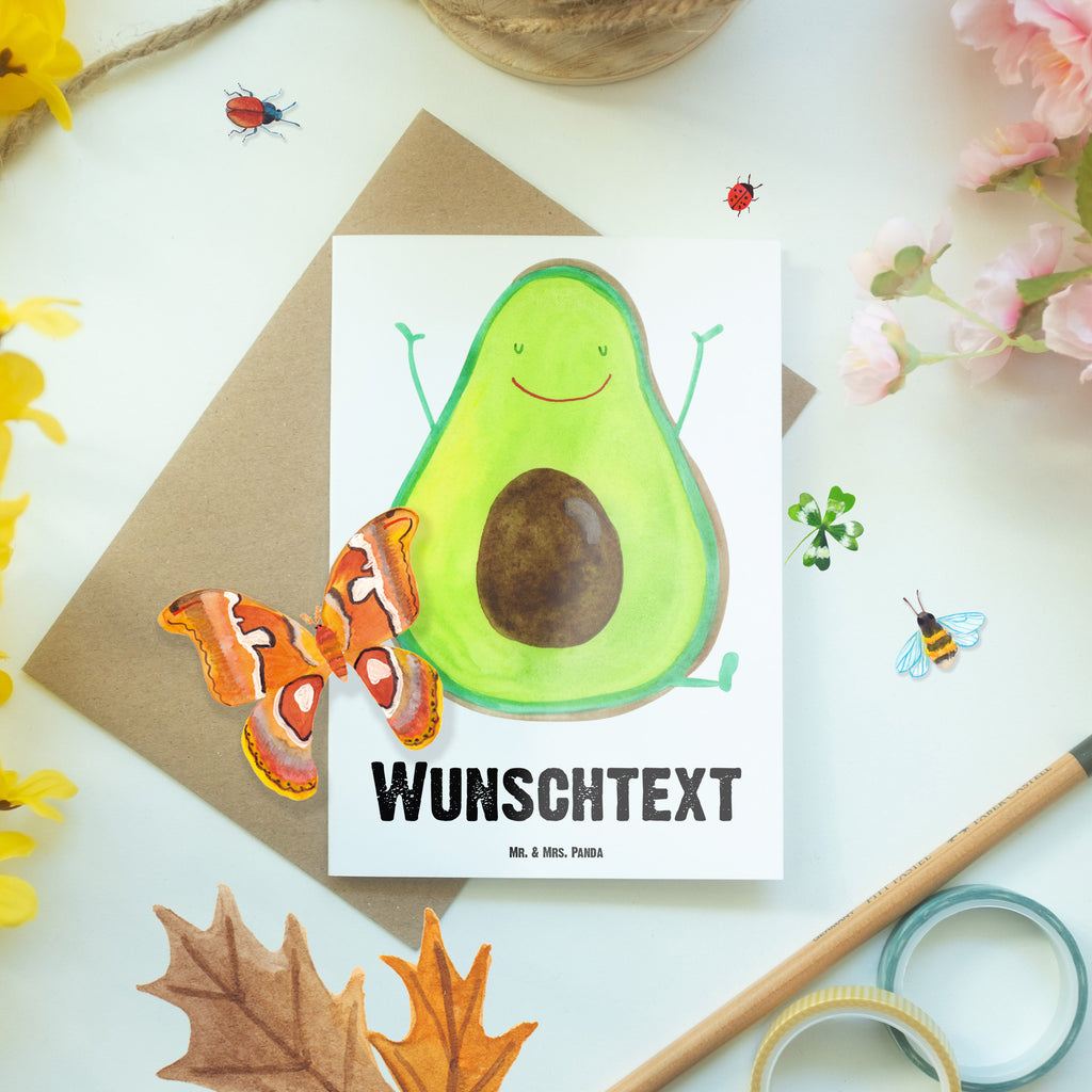 Personalisierte Grußkarte Avocado Happy Personalisierte Grußkarte, Personalisiertere Klappkarte, Personalisierte Einladungskarte, Personalisierte Glückwunschkarte, Personalisierte Hochzeitskarte, Personalisierte Geburtstagskarte, Grußkarte mit Namen, Grußkarte selber drucken, Grußkarte selbst gestalten, Grußkarte mit persönlichen Nachrichten, Grußkarte als Geldgeschenk, Grußkarten personalisiert, Personalisierte Karte, Avocado, Veggie, Vegan, Gesund, Chaos