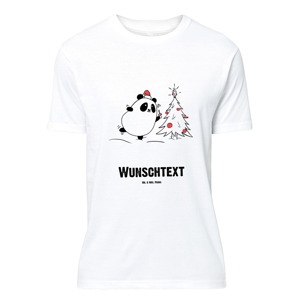 Personalisiertes T-Shirt Panda Weihnachtszeit T-Shirt Personalisiert, T-Shirt mit Namen, T-Shirt mit Aufruck, Männer, Frauen