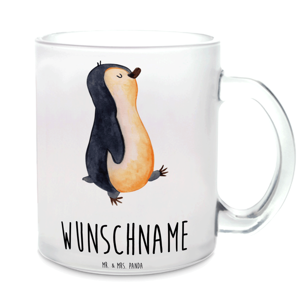 Personalisierte Teetasse Pinguin marschierend Personalisierte Teetasse, Personalisiertes Teeglas, Personalisierter Teebecher, Personalisierte Glas Teetasse, Personalisierte Teetasse aus Glas, Teetasse mit Namen, Teeglas mit Namen, Teebecher mit Namen, Glas Teetasse mit Namen, Teetasse aus Glas mit Namen, Teetasse Wunschname, Teetasse selbst gestalten., Pinguin, Pinguine, Frühaufsteher, Langschläfer, Bruder, Schwester, Familie