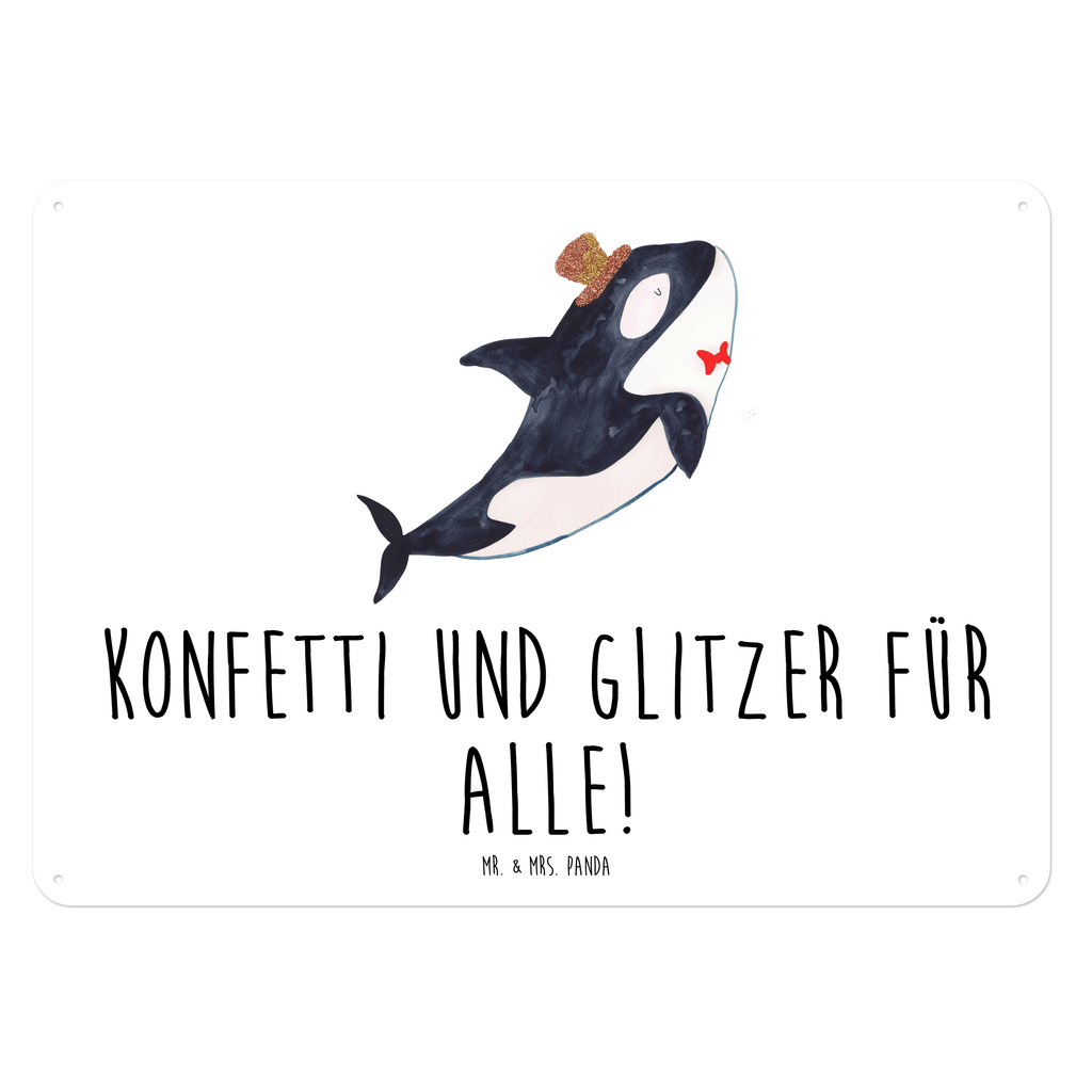 Blechschild Orca Zylinder Blechschild, Metallschild, Geschenk Schild, Schild, Magnet-Metall-Schild, Deko Schild, Wandschild, Wand-Dekoration, Türschild, Meerestiere, Meer, Urlaub, Narwal, Glitter, Konfetti, Glitzer, Geburtstag, Feier, Fete, Fest, Glückwunsch, Orca