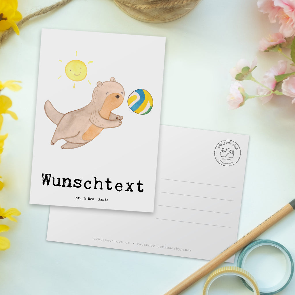 Personalisierte Postkarte Otter Beachvolleyball Tage Postkarte mit Namen, Postkarte bedrucken, Postkarte mit Wunschtext, Postkarte personalisierbar, Geschenkkarte mit Namen, Grußkarte mit Namen, Karte mit Namen, Einladung mit Namen, Ansichtskarte mit Namen, Geschenkkarte mit Wunschtext, Grußkarte mit Wunschtext, Karte mit Wunschtext, Einladung mit Wunschtext, Ansichtskarte mit Wunschtext, Geschenk, Sport, Sportart, Hobby, Schenken, Danke, Dankeschön, Auszeichnung, Gewinn, Sportler, Beachvolleyball, Volleyball, Ballsport, Volleyballturnier