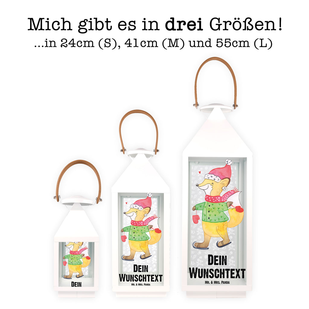 Personalisierte Deko Laterne Fuchs  Schlittschuhe Gartenlampe, Gartenleuchte, Gartendekoration, Gartenlicht, Laterne kleine Laternen, XXL Laternen, Laterne groß, Winter, Weihnachten, Weihnachtsdeko, Nikolaus, Advent, Heiligabend, Wintermotiv, Weihnachtsmann, Weihnachtstage, Weihnachtsbaum, Tannenbaum, Weihnachtszeit