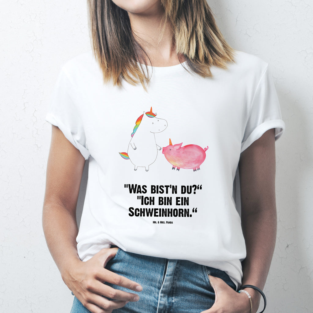 T-Shirt Standard Einhorn + Schweinhorn T-Shirt, Shirt, Tshirt, Lustiges T-Shirt, T-Shirt mit Spruch, Party, Junggesellenabschied, Jubiläum, Geburstag, Herrn, Damen, Männer, Frauen, Schlafshirt, Nachthemd, Sprüche, Einhorn, Einhörner, Einhorn Deko, Pegasus, Unicorn, Freundschaft, Schweinhorn, Schwein, Freundin, Schweinchen