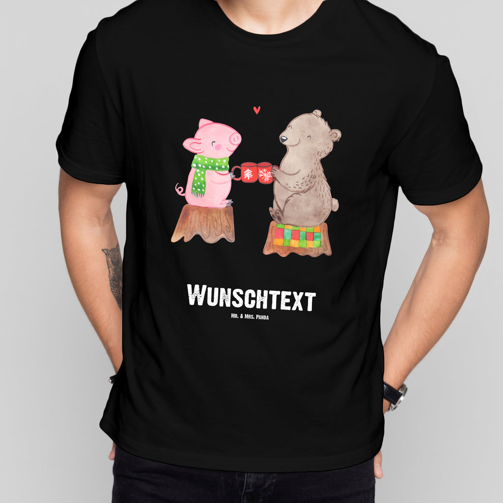 Personalisiertes T-Shirt Glühschwein Sause T-Shirt Personalisiert, T-Shirt mit Namen, T-Shirt mit Aufruck, Männer, Frauen, Winter, Weihnachten, Weihnachtsdeko, Nikolaus, Advent, Heiligabend, Wintermotiv, Prost, Alles Gute, Weihnachtszeit, Schwein, Bär