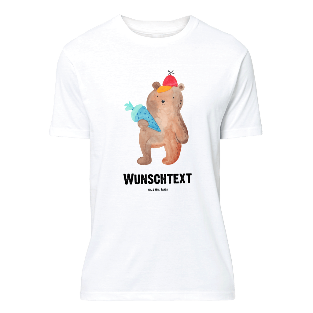 Personalisiertes T-Shirt Bär Schultüte T-Shirt Personalisiert, T-Shirt mit Namen, T-Shirt mit Aufruck, Männer, Frauen, Wunschtext, Bedrucken, Bär, Teddy, Teddybär, Bär Motiv, Schultüte, Erster Schultag Geschenk, Einschulung Geschenk, Schule Geschenk, Grundschule, Schulanfang, Schulbeginn