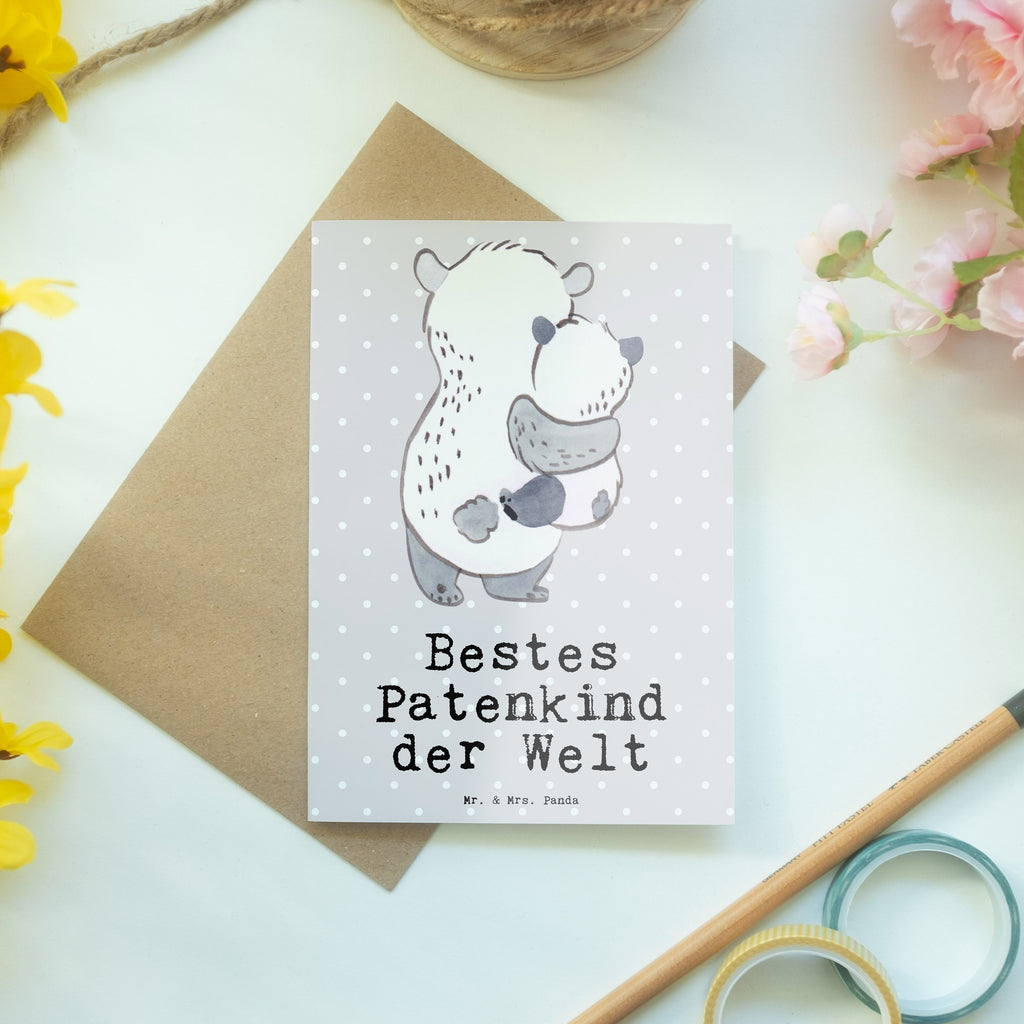 Grußkarte Panda Bestes Patenkind der Welt Grußkarte, Klappkarte, Einladungskarte, Glückwunschkarte, Hochzeitskarte, Geburtstagskarte, Karte, Ansichtskarten, für, Dankeschön, Geschenk, Schenken, Geburtstag, Geburtstagsgeschenk, Geschenkidee, Danke, Bedanken, Mitbringsel, Freude machen, Geschenktipp, Patenkind, Paten Kind, Pate, Taufe, Taufgeschenk, Patenonkel, Patentante, Tauffeier, Täufling, Nichte, Neffe