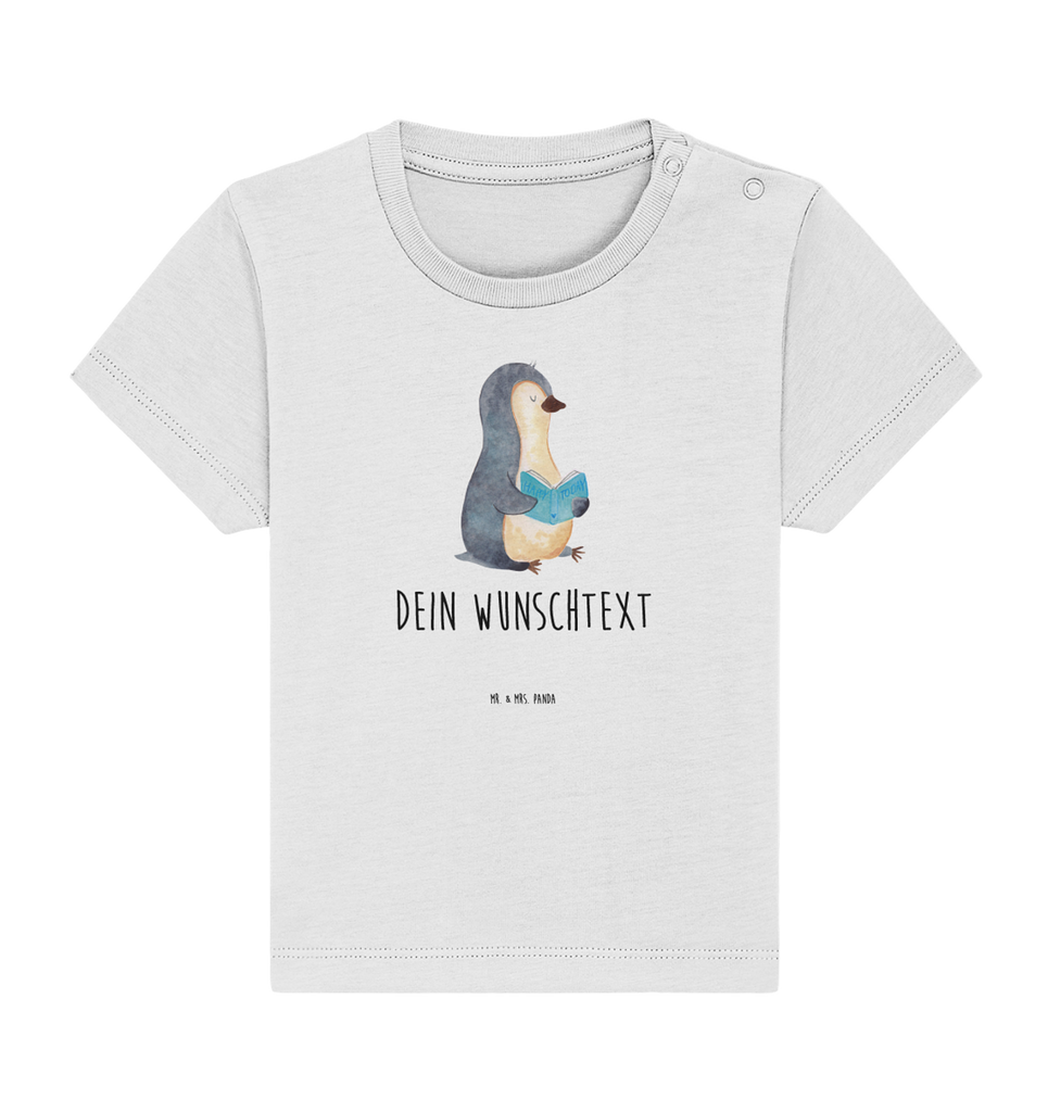 Personalisiertes Baby Shirt Pinguin Buch Personalisiertes Baby T-Shirt, Personalisiertes Jungen Baby T-Shirt, Personalisiertes Mädchen Baby T-Shirt, Personalisiertes Shirt, Pinguin, Pinguine, Buch, Lesen, Bücherwurm, Nichtstun, Faulenzen, Ferien, Urlaub, Freizeit