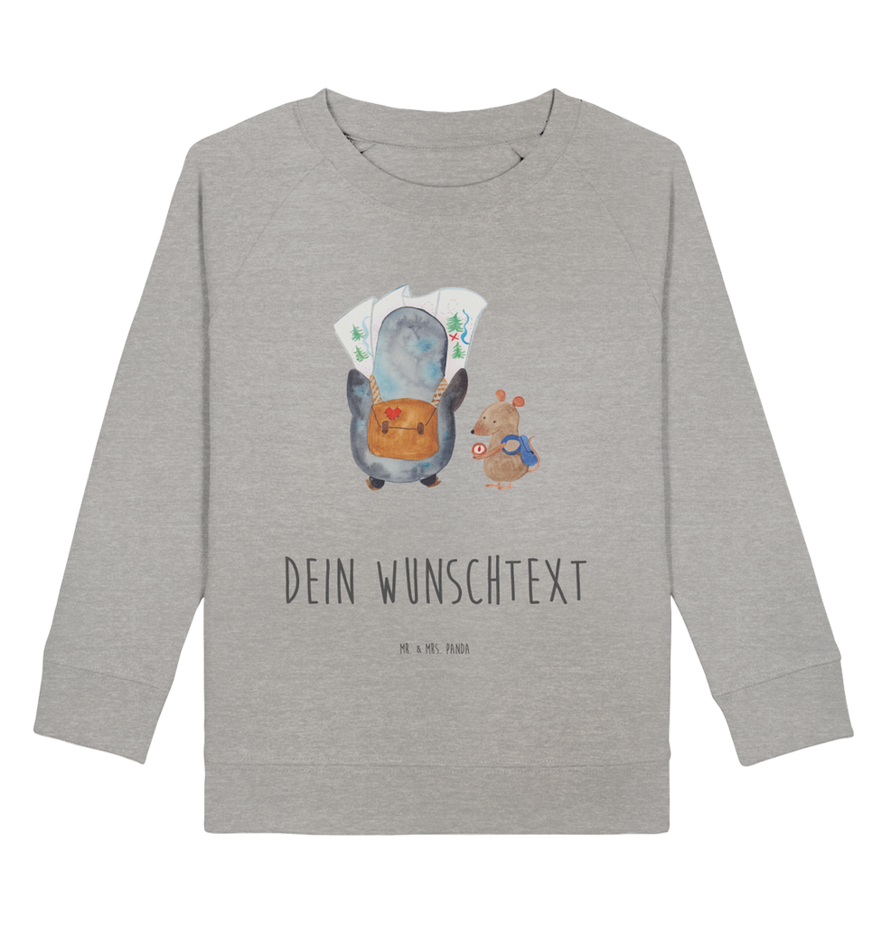 Personalisierter Kinder Pullover Pinguin & Maus Wanderer Personalisierter Kinder Pullover, Personalisiertes Kinder Sweatshirt, Jungen, Mädchen, Pinguin, Pinguine, Abenteurer, Abenteuer, Roadtrip, Ausflug, Wanderlust, wandern