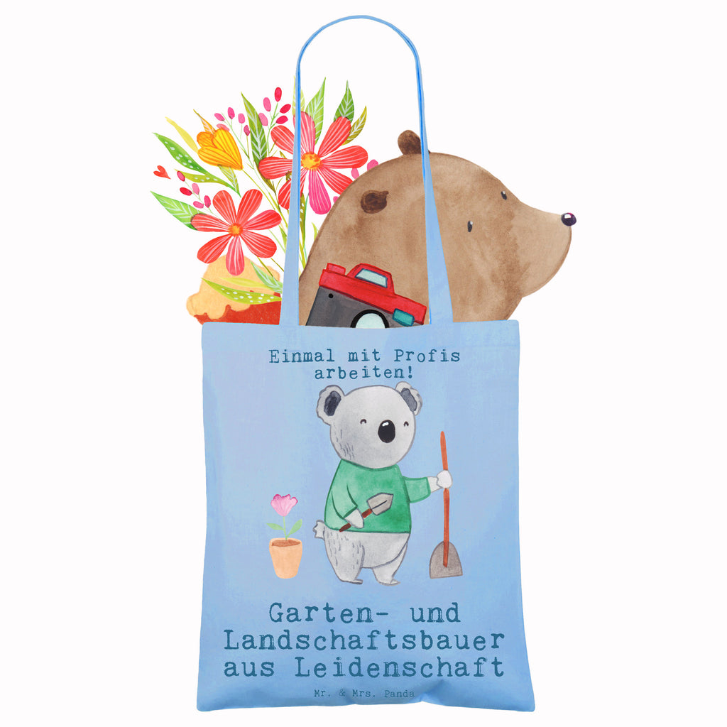 Tragetasche Garten- und Landschaftsbauer aus Leidenschaft Beuteltasche, Beutel, Einkaufstasche, Jutebeutel, Stoffbeutel, Tasche, Shopper, Umhängetasche, Strandtasche, Schultertasche, Stofftasche, Tragetasche, Badetasche, Jutetasche, Einkaufstüte, Laptoptasche, Beruf, Ausbildung, Jubiläum, Abschied, Rente, Kollege, Kollegin, Geschenk, Schenken, Arbeitskollege, Mitarbeiter, Firma, Danke, Dankeschön, Gärtner, Gartenplaner, Gärtnerei, Gartenbau, Hobbygärtner, Garten- und Landschaftsbauer