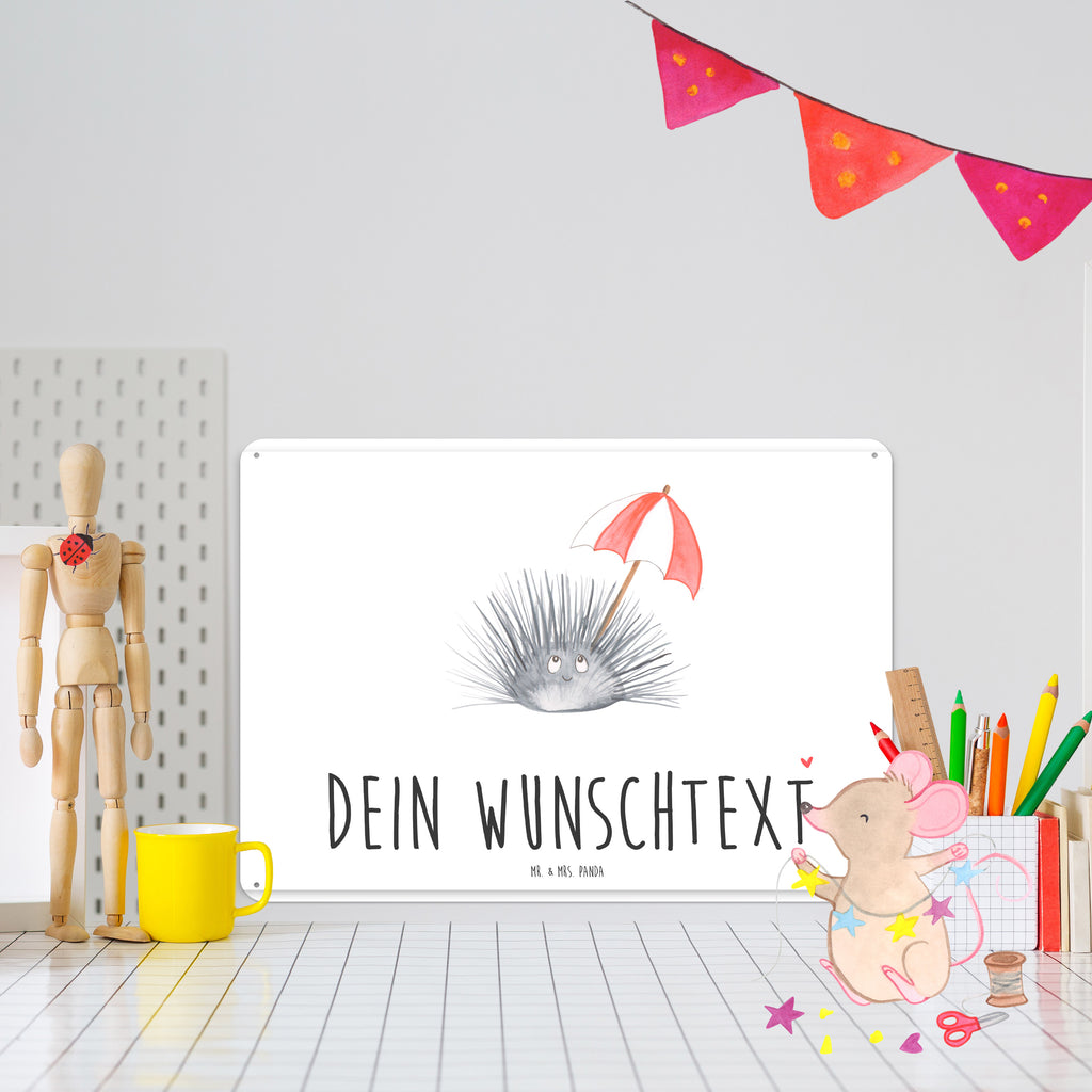 Personalisiertes Blechschild Seeigel Blechschild, Metallschild, Geschenk Schild, Schild, Magnet-Metall-Schild, Deko Schild, Wandschild, Wand-Dekoration, Türschild, Meerestiere, Meer, Urlaub, Seeigel, Achtsamkeit, Selbstakzeptanz, Selbstliebe, Hier und Jetzt, Leben, Lebe