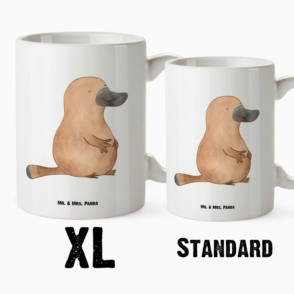 XL Tasse Schnabeltier mutig XL Tasse, Große Tasse, Grosse Kaffeetasse, XL Becher, XL Teetasse, spülmaschinenfest, Jumbo Tasse, Groß, Meerestiere, Meer, Urlaub, Schnabeltier, Mut, mutig, Lebensweisheit, Schnabeltiere, Motivation, Training, Büro, Arbeit, Neuanfang, Neustart, Weltreise, Raodtrip