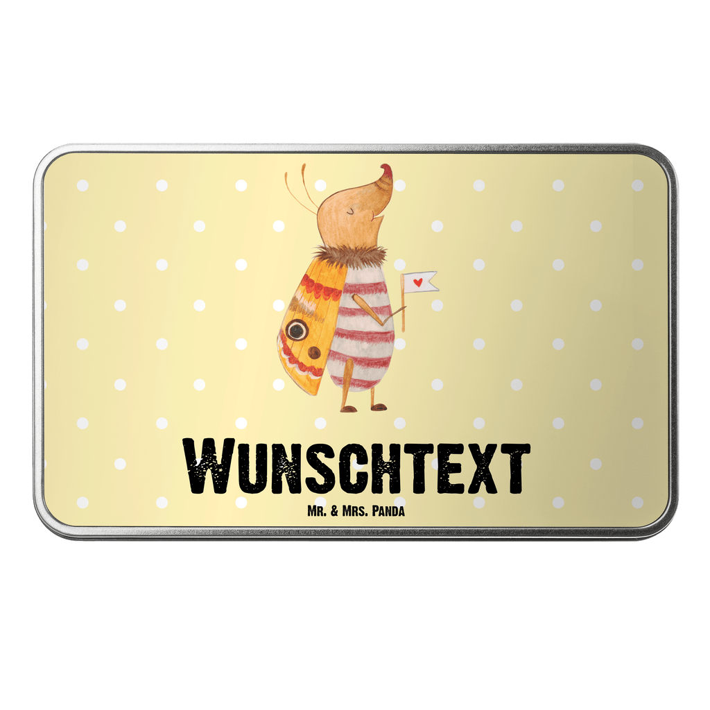 Personalisierte Metalldose Nachtfalter mit Fähnchen Personalisierte Metalldose, Dose mit Namen, Namensdose, Kiste mit Namen, Namenskiste, Tiermotive, Gute Laune, lustige Sprüche, Tiere, Nachtfalter, Käfer, Spruch lustig, Spruch witzig, süß, niedlich, Küche Deko, Was kostet die Welt