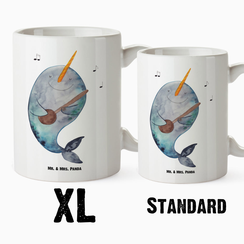 XL Tasse Narwal Gitarre XL Tasse, Große Tasse, Grosse Kaffeetasse, XL Becher, XL Teetasse, spülmaschinenfest, Jumbo Tasse, Groß, Meerestiere, Meer, Urlaub, Narwal, Wal, Tanzen, Probleme, Problemlösung, Frust, Gespräche, Gitarre