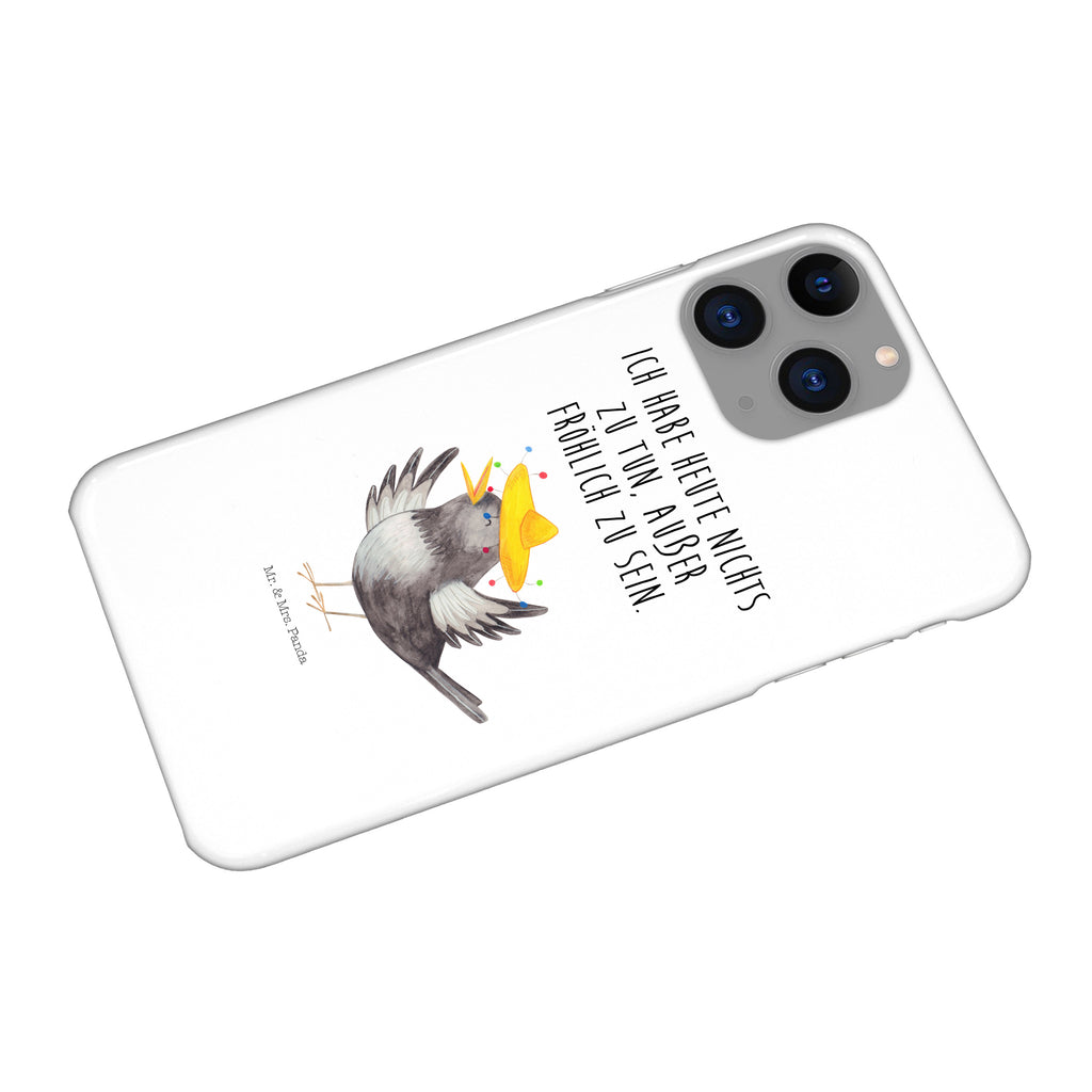 Handyhülle Rabe Sombrero Handyhülle, Handycover, Cover, Handy, Hülle, Iphone 10, Iphone X, Tiermotive, Gute Laune, lustige Sprüche, Tiere, Rabe, Vogel, Vögel, Spruch positiv, fröhlich sein, glücklich sein, Glück Spruch, froh, Elster, Motivation