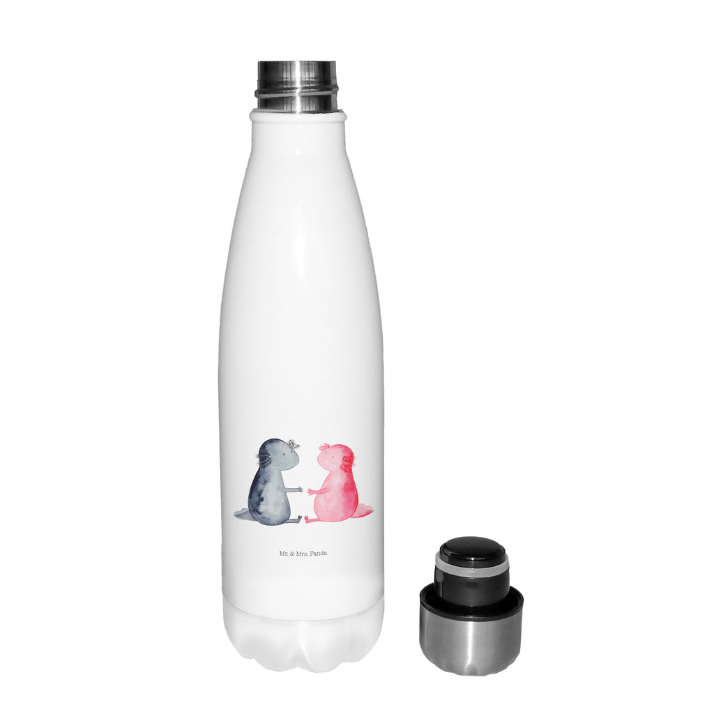 Thermosflasche Axolotl Liebe Isolierflasche, Thermoflasche, Trinkflasche, Thermos, Edelstahl, Axolotl, Molch, Axolot, Schwanzlurch, Lurch, Lurche, Liebe, große Liebe, Liebesbeweis, Freund, Verlobter, Ehemann, Jahrestag, Valentinstag