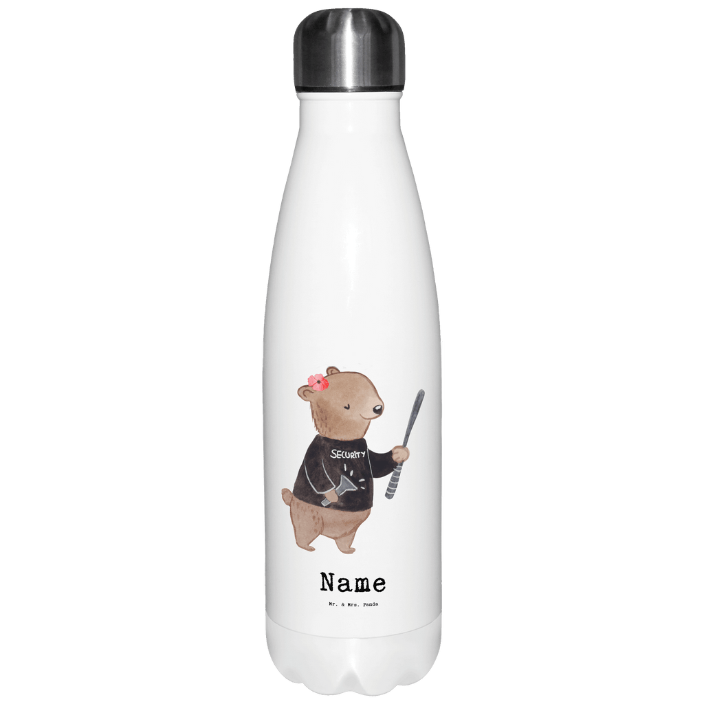 Personalisierte Thermosflasche Security Mitarbeiterin mit Herz Personalisierte Isolierflasche, Personalisierte Thermoflasche, Personalisierte Trinkflasche, Trinkflasche Mit Namen, Wunschname, Bedrucken, Namensflasche, Beruf, Ausbildung, Jubiläum, Abschied, Rente, Kollege, Kollegin, Geschenk, Schenken, Arbeitskollege, Mitarbeiter, Firma, Danke, Dankeschön