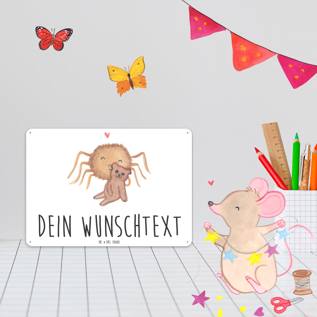 Personalisiertes Blechschild Spinne Agathe Teddy Blechschild, Metallschild, Geschenk Schild, Schild, Magnet-Metall-Schild, Deko Schild, Wandschild, Wand-Dekoration, Türschild, Spinne Agathe, Spinne, Agathe, Videos, Merchandise, Freundschaft, Liebesgeschenk, Verliebt, Liebesbeweis, Teddy, Treue, Miteinander, Dankeschön