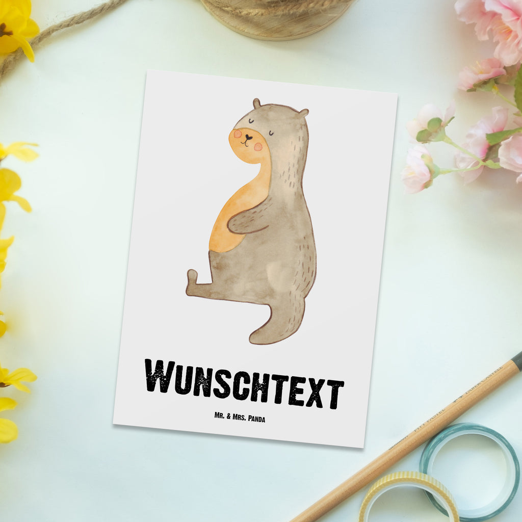 Personalisierte Postkarte Otter Bauch Postkarte mit Namen, Postkarte bedrucken, Postkarte mit Wunschtext, Postkarte personalisierbar, Geschenkkarte mit Namen, Grußkarte mit Namen, Karte mit Namen, Einladung mit Namen, Ansichtskarte mit Namen, Geschenkkarte mit Wunschtext, Grußkarte mit Wunschtext, Karte mit Wunschtext, Einladung mit Wunschtext, Ansichtskarte mit Wunschtext, Otter, Fischotter, Seeotter, Otter Seeotter See Otter