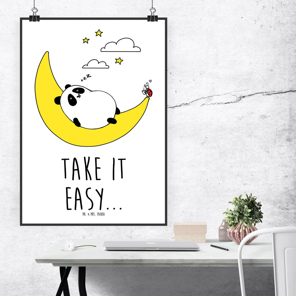 Poster Panda Easy Poster, Wandposter, Bild, Wanddeko, Küchenposter, Kinderposter, Wanddeko Bild, Raumdekoration, Wanddekoration, Handgemaltes Poster, Mr. & Mrs. Panda Poster, Designposter, Kunstdruck, Posterdruck