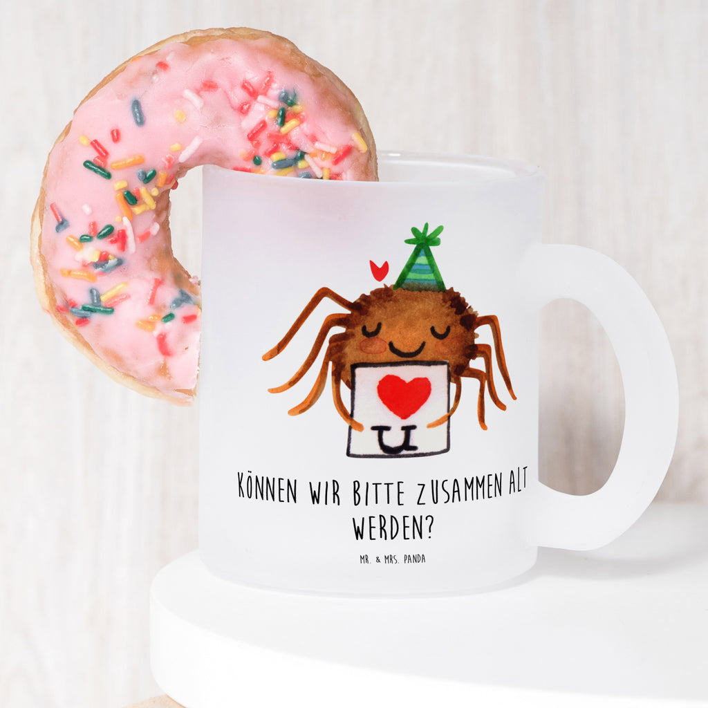 Teetasse Spinne Agathe Brief Teetasse, Teeglas, Teebecher, Tasse mit Henkel, Tasse, Glas Teetasse, Teetasse aus Glas, Spinne Agathe, Spinne, Agathe, Videos, Merchandise, Liebesbeweis, Ich Liebe dich, Heiratsantrag, Verliebt, Liebespaar, Liebesgeschenk, Treuebeweis, Treuetest