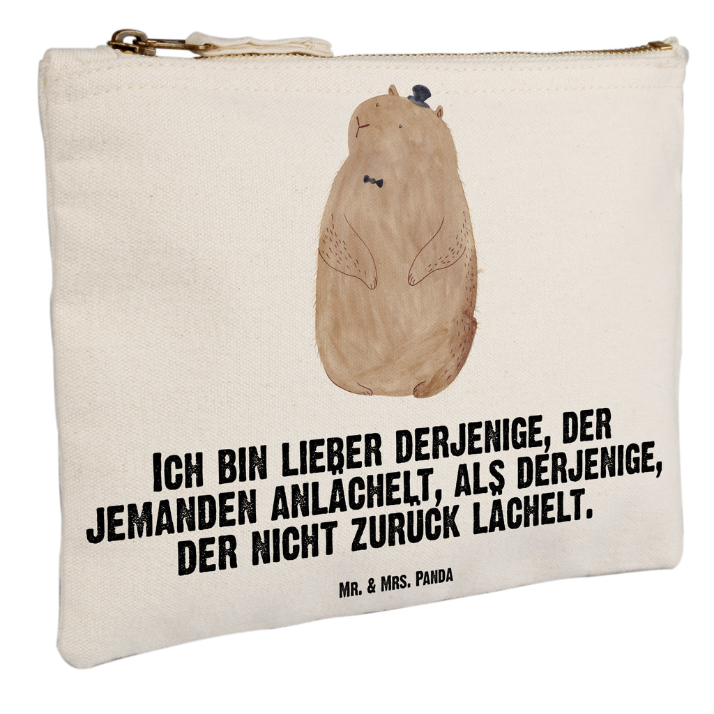 Schminktasche Murmeltier Schminktasche, Kosmetiktasche, Kosmetikbeutel, Stiftemäppchen, Etui, Federmappe, Makeup, XXL, Schminketui, Kosmetiketui, Schlamperetui, Tiermotive, Gute Laune, lustige Sprüche, Tiere, Murmeltier, Knigge, Fröhlichkeit, Freundlichkeit, Respekt, Anstand