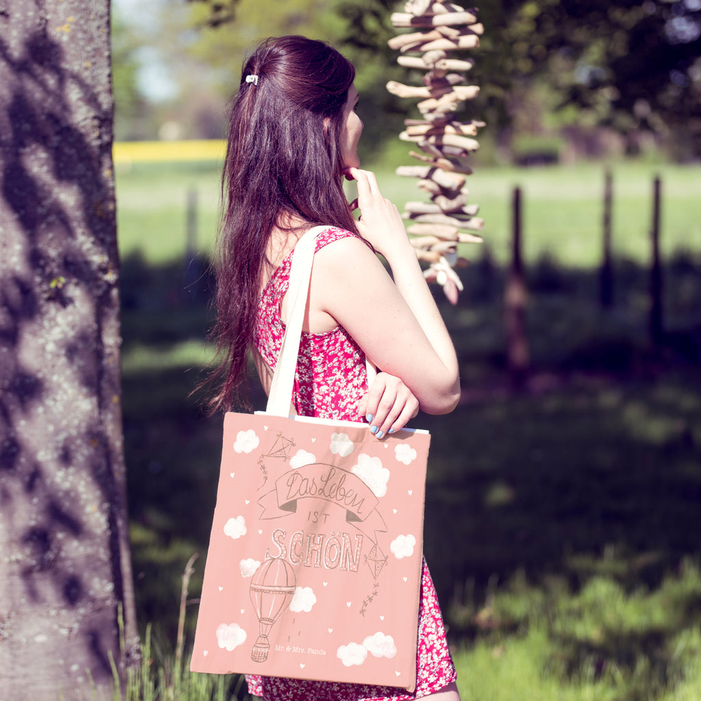 Einkaufstasche Heißluftballons Das Leben ist schön Tragetasche, Tasche, Beutel, Stofftasche, Baumwolltasche, Umhängetasche, Shopper, Einkaufstasche, Beuteltasche, Blumen Deko, Frühlings Deko, Sommer Deko, Dekoration, positive Botschaft, Naturliebhaber, Outdoor, Natur, Abenteuer, Heißluftballon, Leben, Das Leben ist schön, Spruch Leben, Zitat, Inspiration, erleben, glücklich sein, Deko Haus