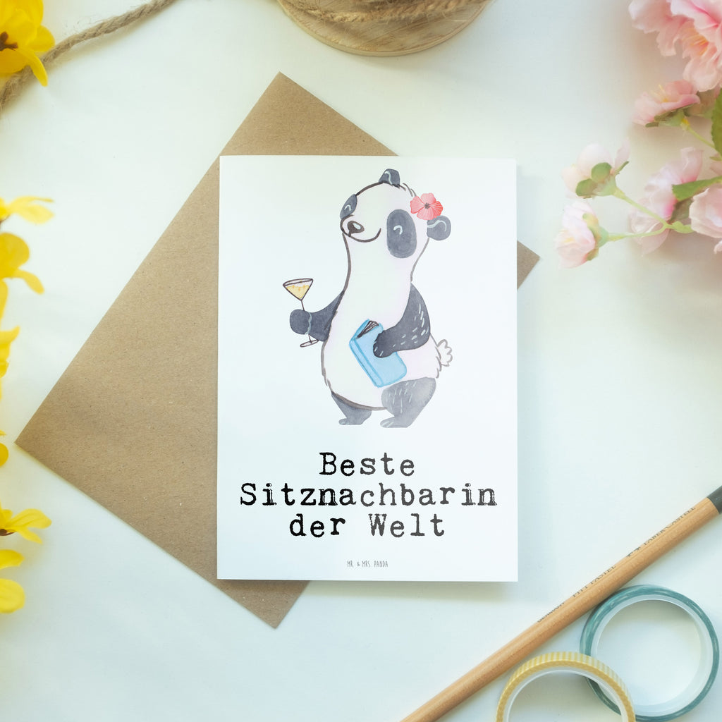 Grußkarte Panda Beste Sitznachbarin der Welt Grußkarte, Klappkarte, Einladungskarte, Glückwunschkarte, Hochzeitskarte, Geburtstagskarte, Karte, Ansichtskarten, für, Dankeschön, Geschenk, Schenken, Geburtstag, Geburtstagsgeschenk, Geschenkidee, Danke, Bedanken, Mitbringsel, Freude machen, Geschenktipp, Sitznachbarin, Stuhlnachbar, Mitschülerin, Nachbarin, Uni, Universität, Seminar, Kommilitone, Tischnachbar, Schule, Mitstudentin, Hochschule, Beste Sitznachbarin der Welt, Weltbeste Sitznachbarin