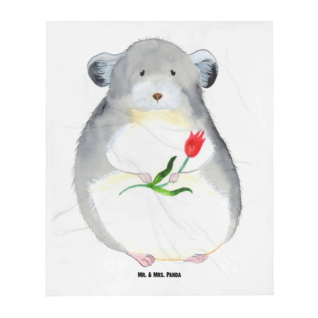 Babydecke Chinchilla mit Blume Babydecke, Babygeschenk, Geschenk Geburt, Babyecke Kuscheldecke, Krabbeldecke, Tiermotive, Gute Laune, lustige Sprüche, Tiere, Chinchilla, Chinchillas, Liebeskummer, Kummer, Depressionen, traurig sein, Chaos, Glücklichsein, Büro, Büroalltag