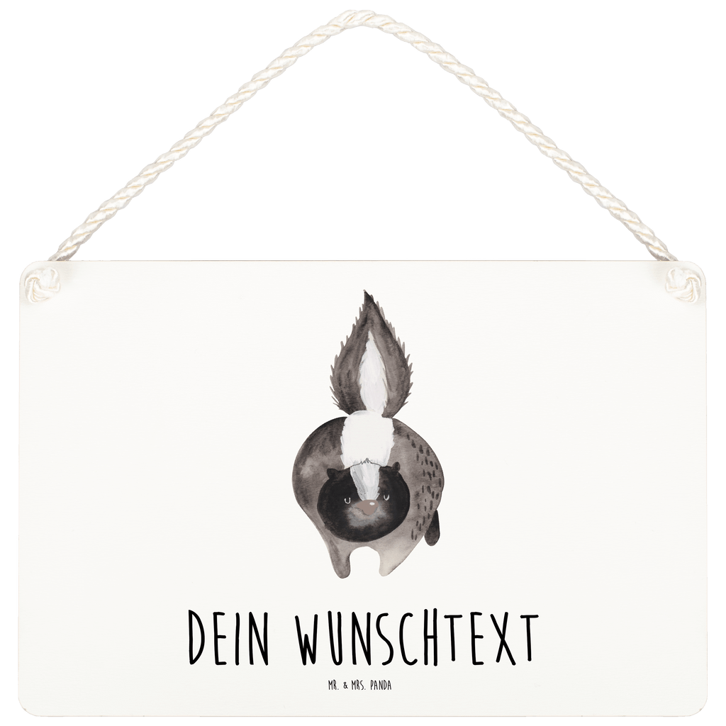 Personalisiertes Deko Schild Stinktier Angriff Dekoschild, Deko Schild, Schild, Tür Schild, Türschild, Holzschild, Wandschild, Wanddeko, Stinktier, Skunk, Wildtier, Raubtier, Stinker, Stinki, wütend, Drohung