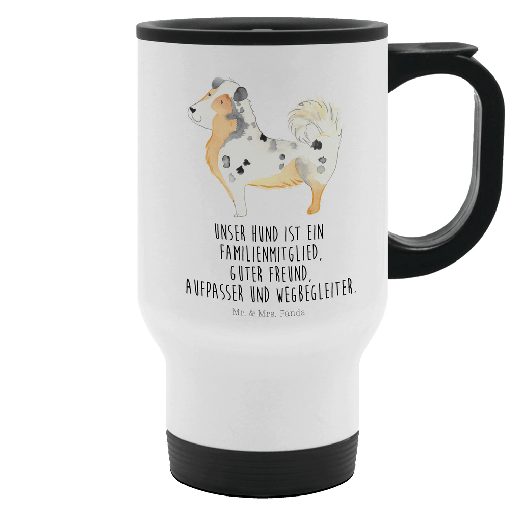 Thermobecher Australien Shepherd Thermobecher, To Go Becher, Thermotasse, Kaffeebecher, Isolierbecher, Thermobecher To Go, Warmhaltetasse, Edelstahlbecher, Reisebecher, Tasse mit Deckel, Thermobecher für 400 ml, Kaffeetasse zum Mitnehmen, Tasse zum Mitnehmen, Spülmaschinenfest, Hund, Hundemotiv, Haustier, Hunderasse, Tierliebhaber, Hundebesitzer, Sprüche, Australien Shepherd, Shepherd, Hundeliebe, Familienhund, Spruch