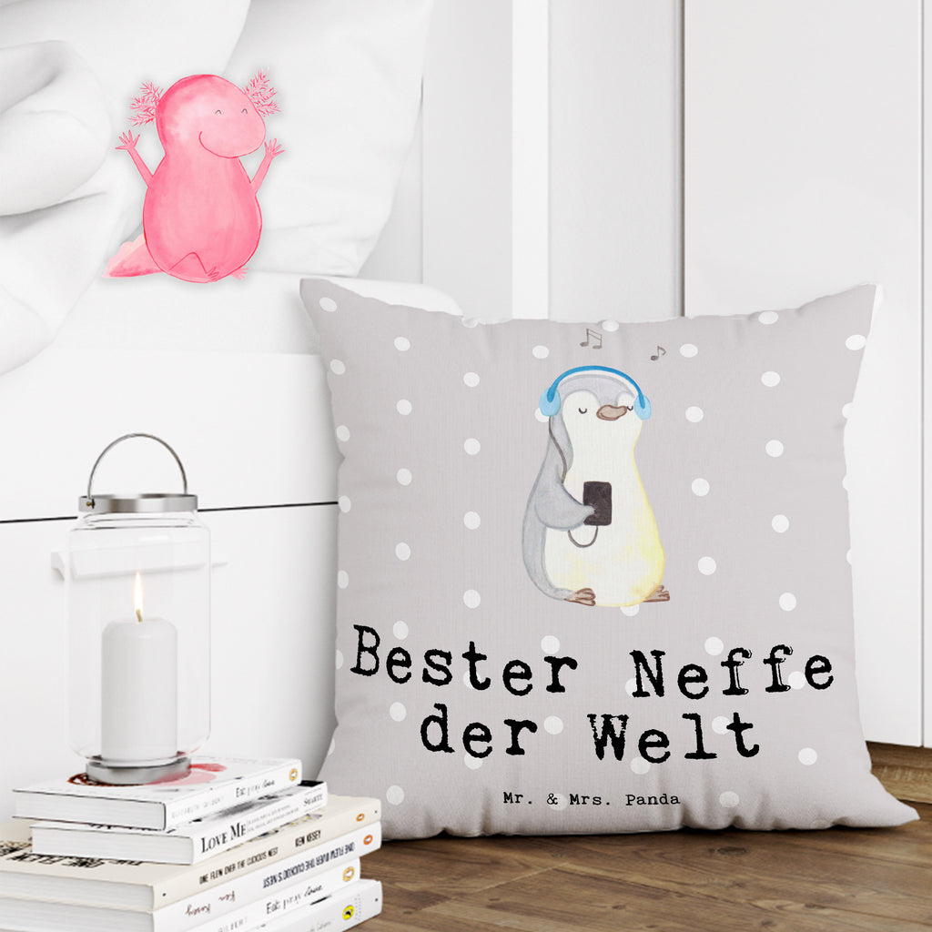 40x40 Kissen Pinguin Bester Neffe der Welt Kissenhülle, Kopfkissen, Sofakissen, Dekokissen, Motivkissen, für, Dankeschön, Geschenk, Schenken, Geburtstag, Geburtstagsgeschenk, Geschenkidee, Danke, Bedanken, Mitbringsel, Freude machen, Geschenktipp, Neffe, Onkel, Tante, Patentante, Patentonkel, Patenkind, Taufe, Sohn der Schwester, Sohn des Bruders, Bester