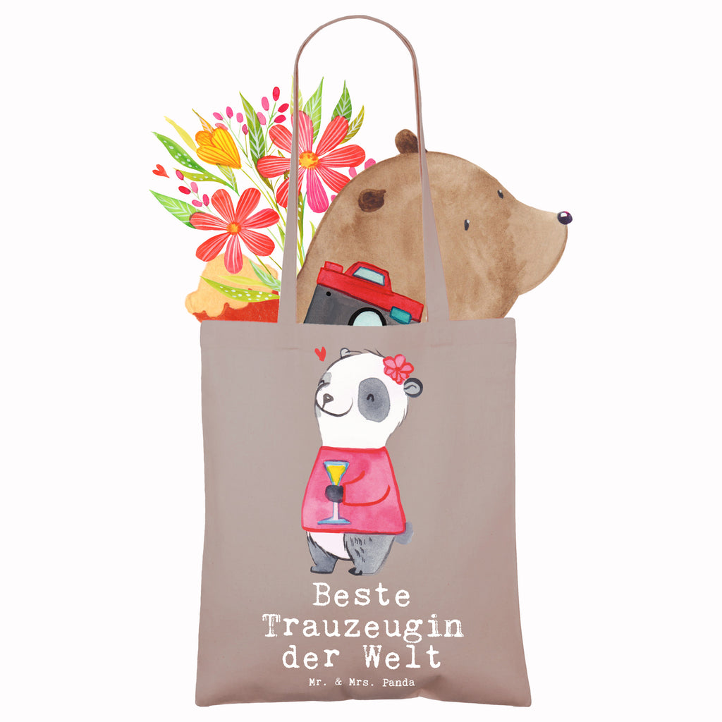 Tragetasche Panda Beste Trauzeugin der Welt Beuteltasche, Beutel, Einkaufstasche, Jutebeutel, Stoffbeutel, Tasche, Shopper, Umhängetasche, Strandtasche, Schultertasche, Stofftasche, Tragetasche, Badetasche, Jutetasche, Einkaufstüte, Laptoptasche, für, Dankeschön, Geschenk, Schenken, Geburtstag, Geburtstagsgeschenk, Geschenkidee, Danke, Bedanken, Mitbringsel, Freude machen, Geschenktipp, Trauzeugin, Trauhzeugin, Freundin, Hochzeit, Heirat, JGA, Trauung, Kirche, Standesamt, Braut