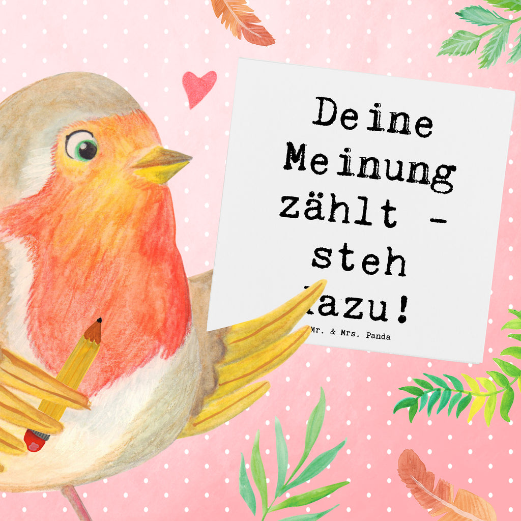 Deluxe Karte Spruch Mutig zu Meinungen Karte, Grußkarte, Klappkarte, Einladungskarte, Glückwunschkarte, Hochzeitskarte, Geburtstagskarte, Hochwertige Grußkarte, Hochwertige Klappkarte