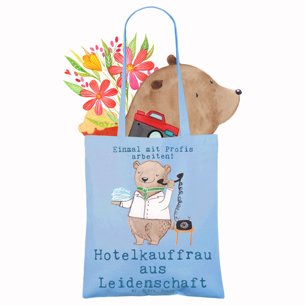 Tragetasche Hotelkauffrau aus Leidenschaft Beuteltasche, Beutel, Einkaufstasche, Jutebeutel, Stoffbeutel, Tasche, Shopper, Umhängetasche, Strandtasche, Schultertasche, Stofftasche, Tragetasche, Badetasche, Jutetasche, Einkaufstüte, Laptoptasche, Beruf, Ausbildung, Jubiläum, Abschied, Rente, Kollege, Kollegin, Geschenk, Schenken, Arbeitskollege, Mitarbeiter, Firma, Danke, Dankeschön, Hotelkauffrau, Hotelfachfrau, Hotelfachangestellte, Hotelier, Hoteleröffnung